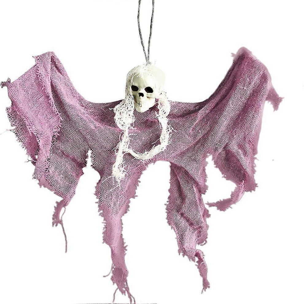 (As Show, White) Horror Props Creepy Skeleton Hanging Halloween Pendant Home Door Bar Decor 5213747885105