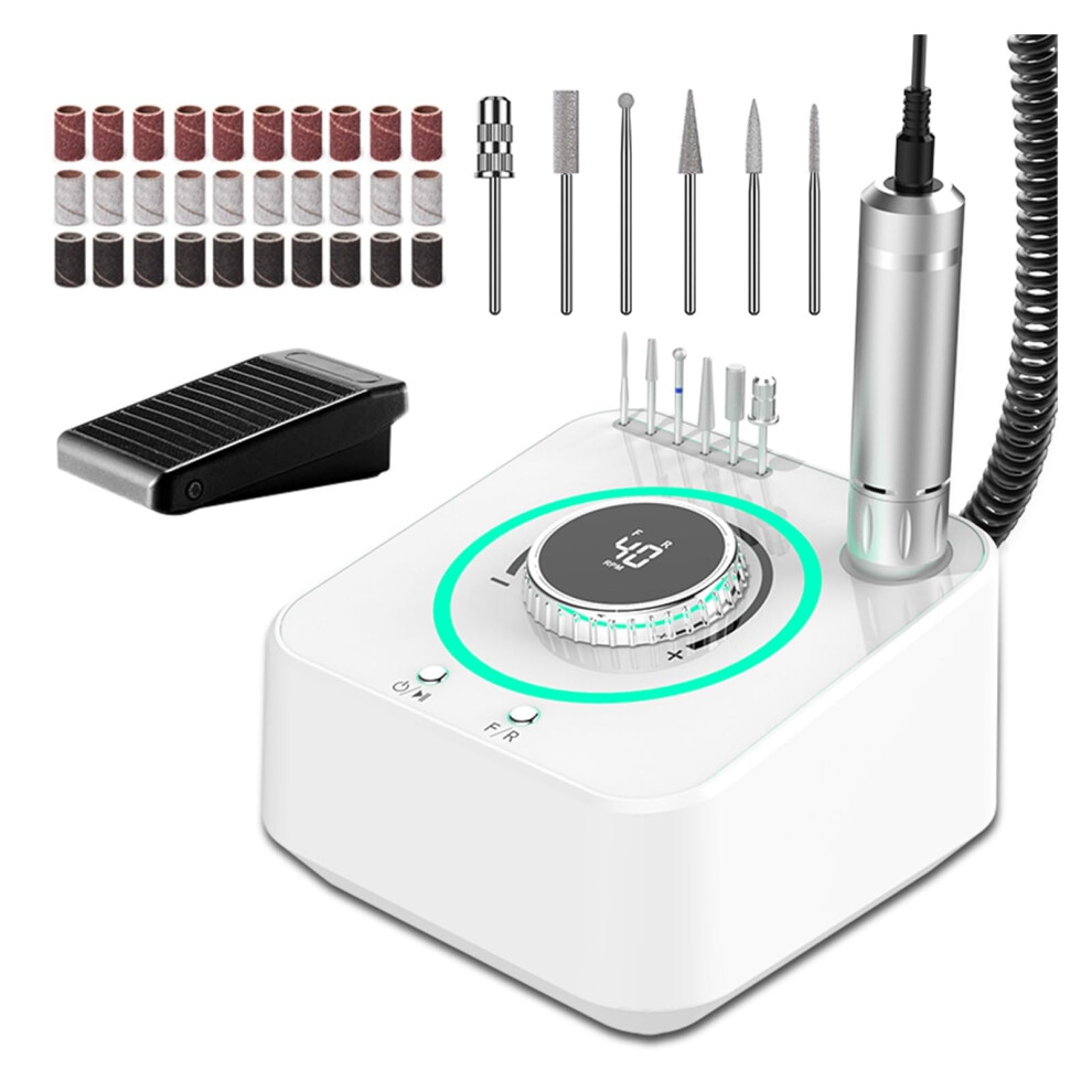 Electric Nail Drill 40000RPM Rechargeable Professional Manicure Set with Low Noise and Speed Control
