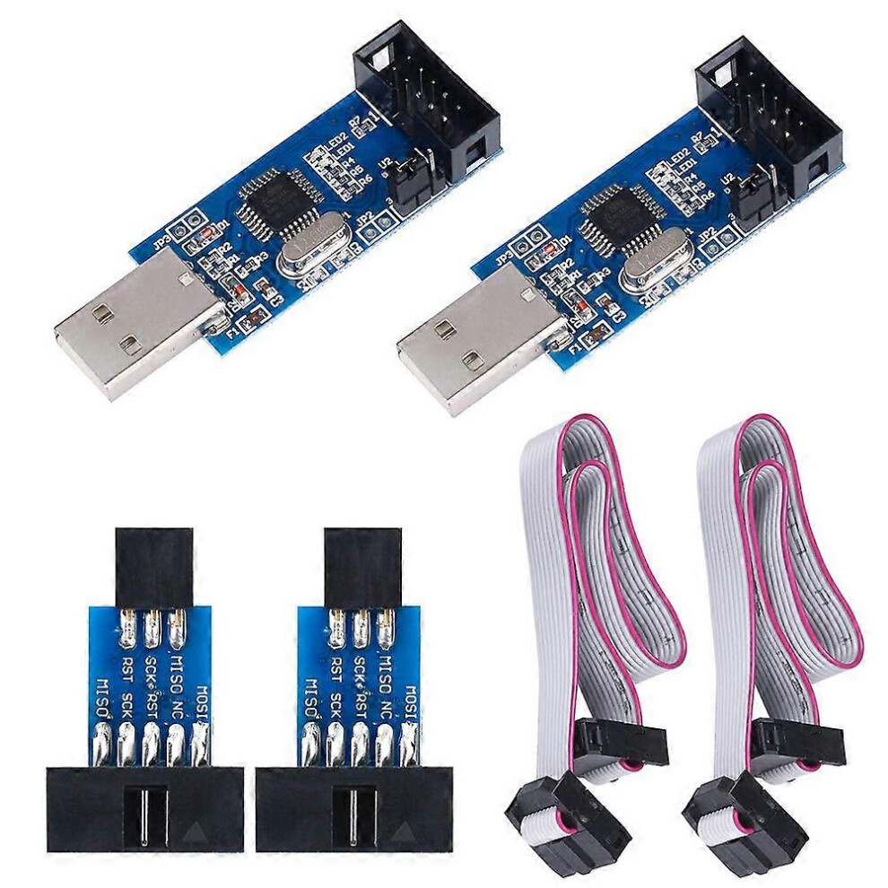 Usbasp Downloader Programmer Set With 10-Pin To 6-Pin Adapter Cable For Isp Programming Avr And 51 Microcontrollers 6935161626131