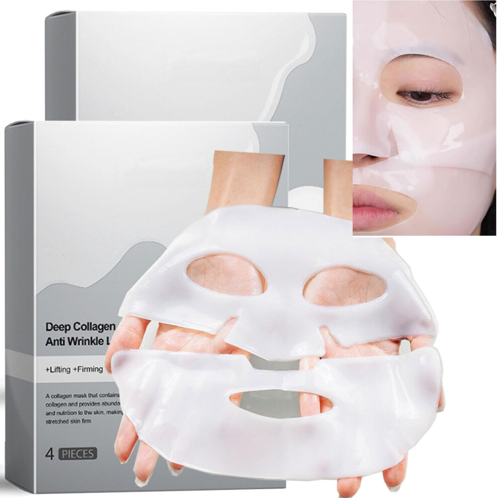 8PCS Collagen Face Mask, Deep Hydrating Sheet Mask for Firming, AntiWrinkle Overnight Care