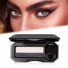 Dual Color Eyeshadow Palette Waterproof Long Wear Glitter  Pigmented Smooth Texture 06
