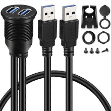 2 Anschlüsse Dual USB 3.0 AUX Flush Mount Auto Mount Verlängerungskabel für Auto, Lastwagen, Boot, Motorrad Dashboa Edition 0718