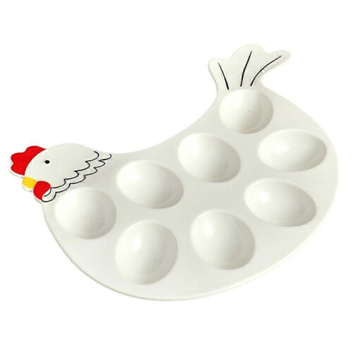 Deviled Egg Platter Tray Rooster Shape Easter Egg Tray Large Capacity