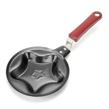 (2pcs,silver)For Mini Egg Mold Pan 5 Nonstick Shapes Heart Star Flower Smile Shell Breakfast Cooking Tool Steel Kitchen Accessory