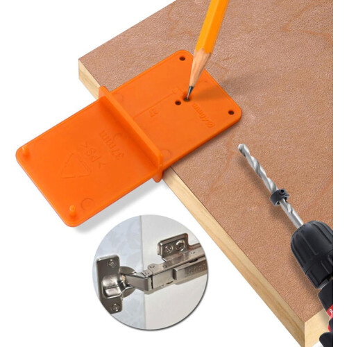 Adjustable Woodworking Drill Guide with Easy Read Scale for Precise Hole Positioning – Blue 1