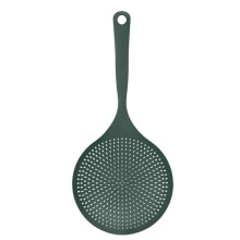 Kitchen Skimmer Heatproof Slotted Strainer Spoon with Ergonomic Nonslip Handle for Cooking Green
