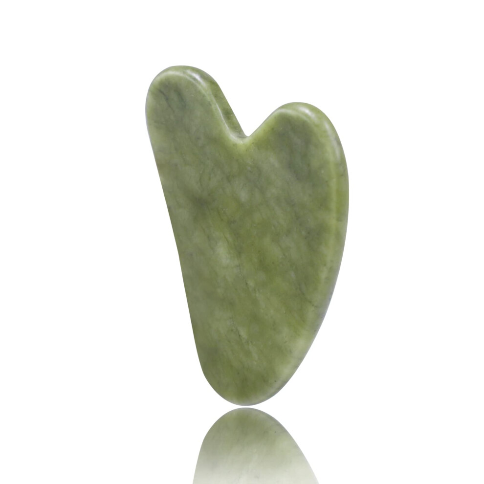 Light/Green Gua Sha Facial Tool Natural Jade Gua Sha With Ergonomic Contour Design And Smooth Surface
