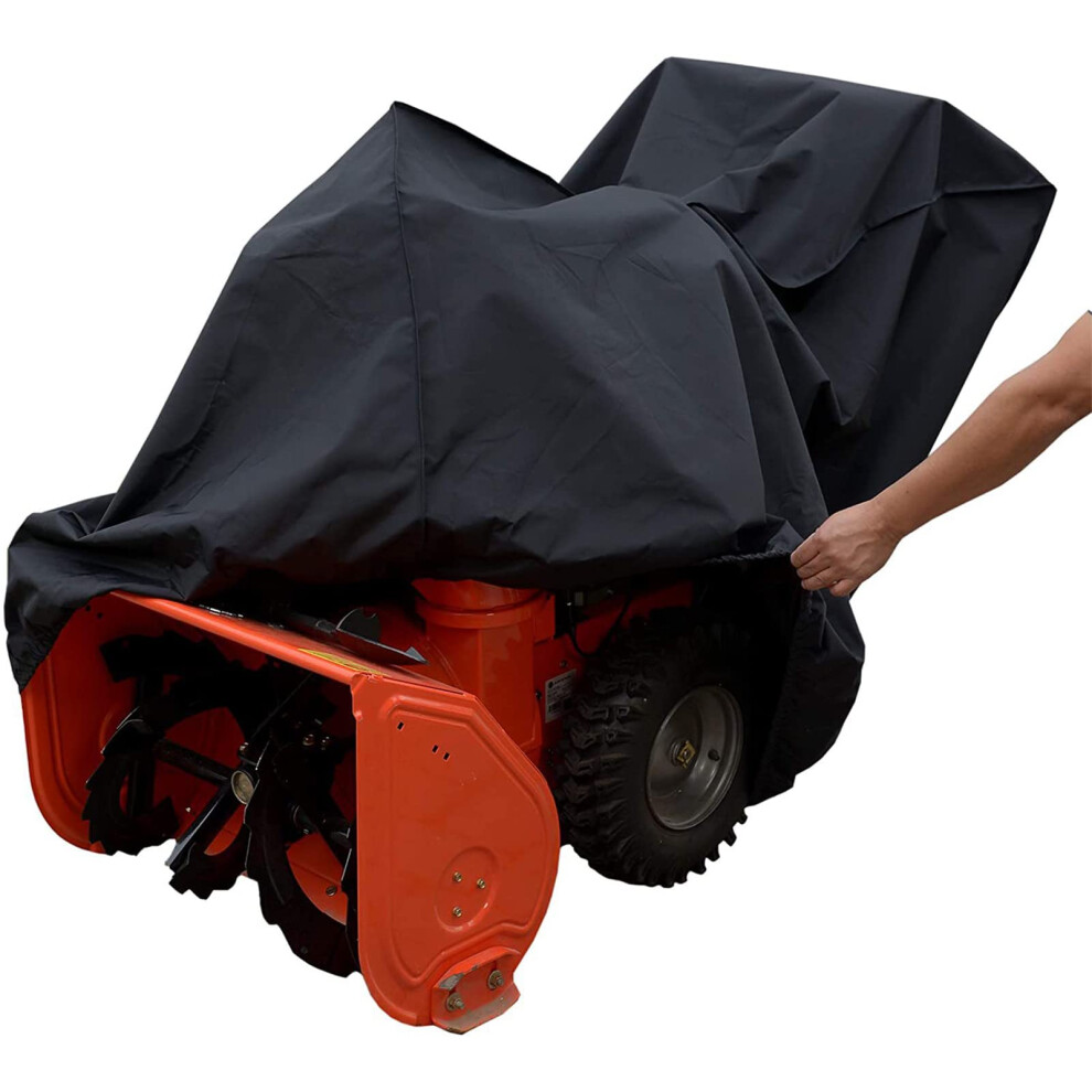Snow Blower Cover Waterproof 210D Oxford Fabric Heavy Duty All Weather Protection Fits Most Two Stage Snow Throwers Black 120X82x102 Cm 9070919550584