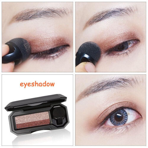 Two Tone Eyeshadow Compact DualTone Quick Application Waterproof Long Lasting Pigment Glitter Finish 2