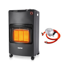 GEEPAS Portable Gas Heater 4.2kW | Space Heater with 3 Heat Settings LPG/Butane Heater with Wheels Regulator Hose Energy Efficient Heating for Indoor