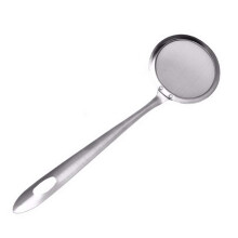 Stainless Steel Fine Mesh Skimmer Spoon with 25cm Long Handle for Kitchen Frying and Oil Straining