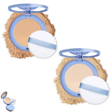 Matte Pressed Powder with LongLasting Oil Control, Waterproof Full Coverage Wet and Dry Compact (02# 03#)