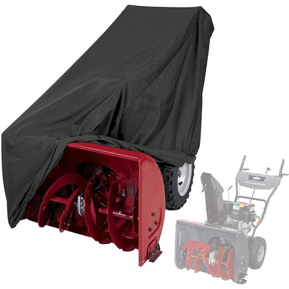 Snow Blower Cover Heavy Duty 210D Oxford Waterproof All Weather Fit For Two Stage Snow Thrower Black 9053599888291