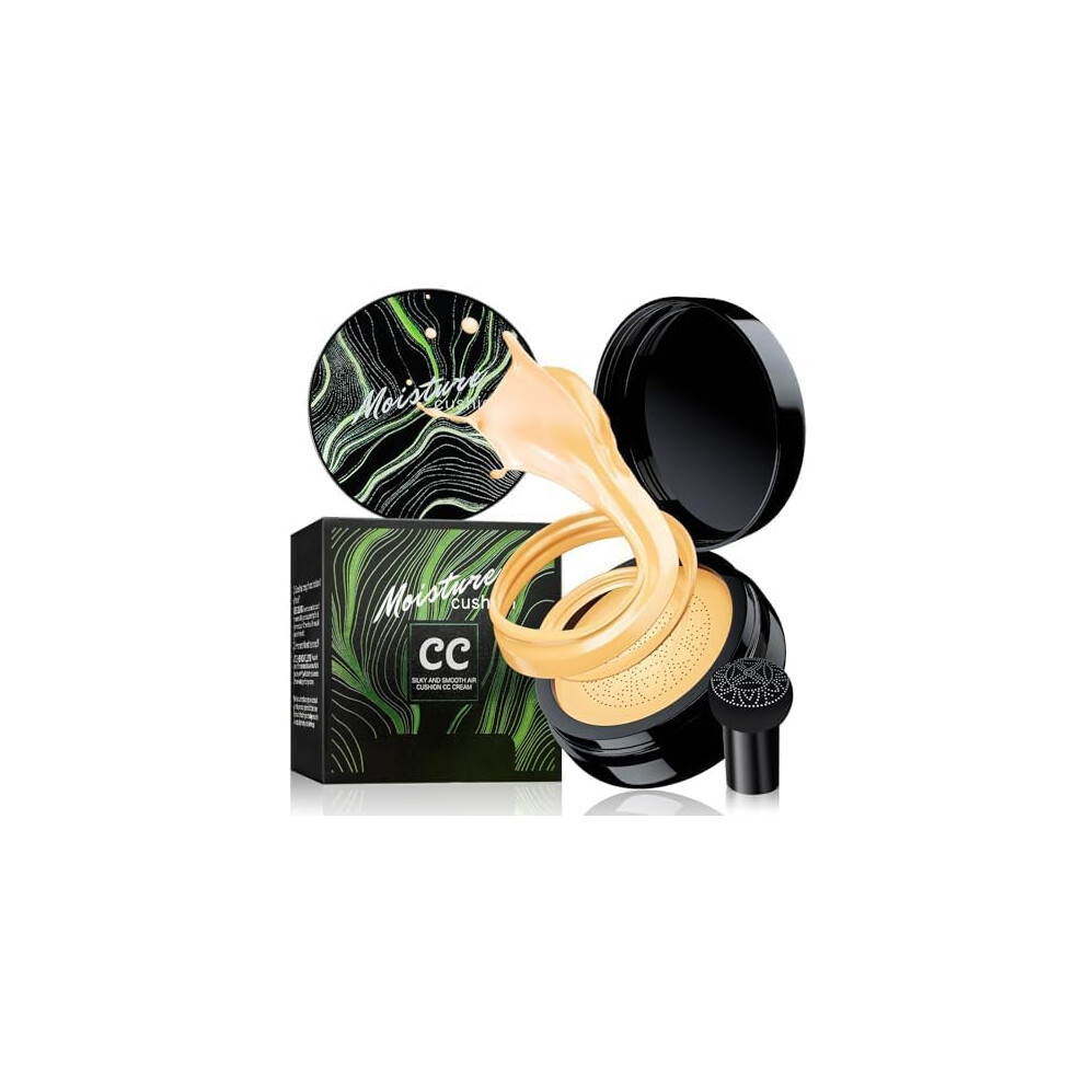 Mushroom Head Air Cushion CC Cream Waterproof Matte Foundation Flawless LongLasting Coverage Buff Beige