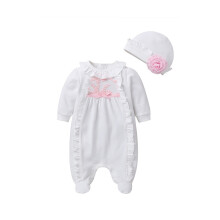 Baby Jumpsuit Mit Mütze Weiß Hautfreundlich Weich Für Aktivität