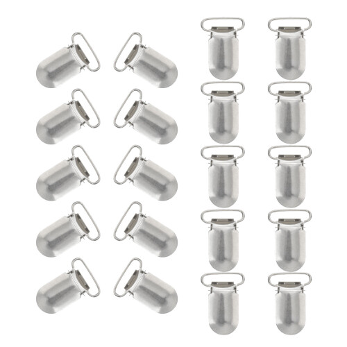 20pcs 20mm Staples Pacifier Clip With Strap Hooks Suspenders
