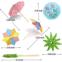 120pcs Drink Umbrellas: Mini Paper Drink Umbrellas Tropical Cocktail Picks - Hawaiian Summer Cake Toppers Colorful Parasols for Beverage and Party Dec