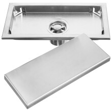 Edelstahl Linear-Duschablauf Rechteckig Mit Haarfilter Silber