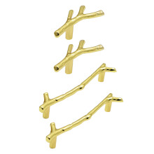 4Stk Goldene Möbelknöpfe Aus Zinklegierung Branchförmig Und Robust