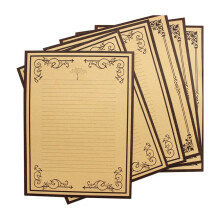 8Stk Vintage Briefpapier Set Kraftpapier Mit 2 Mustern, Mehrfarbig