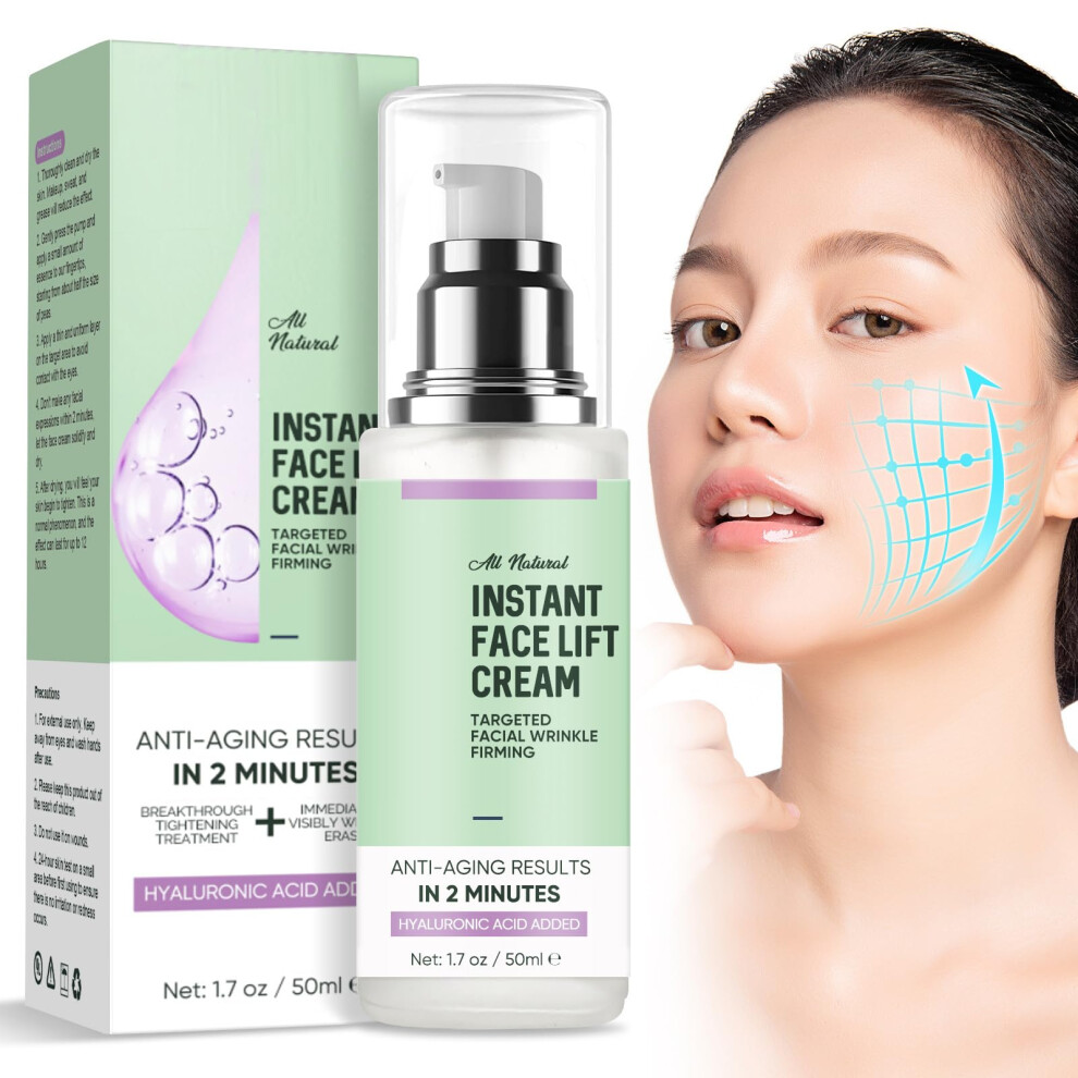 Cream Instant Face Lift 50Ml Â 2Minute Anti Aging Face For Wrinkles, Sagging Skin And Neck Firming With Plantderived Formula