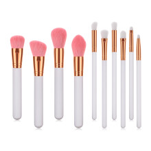 10Stk Makeup Pinsel Set Ziegenhaar Holzgriff Weiß Für Frauen Kosmetik