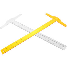 2Stk Buntes T-Form Messlineal Plastik Mit Doppelter Skala Für Schule