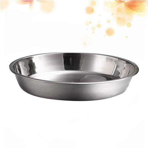 Edelstahl- Teller Große Runde Teller 9. 24 Cm Silber ) 1