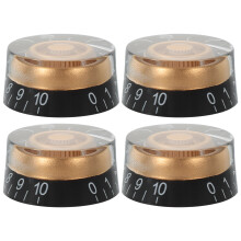 4Stk Electric Guitar Knobs Acryl Schwarz Weiß Schrift Mehrfarbig Set
