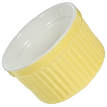 1Stk Mehrzweck Keramik Pudding Soufflé Schüssel Gelb Für Haushalt