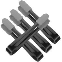 4Stk Mini Eiszange Aus Edelstahl Mit Rutschfestem Silikongriff Schwarz