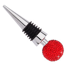 Rot Alloy Weinflaschenverschluss Mit Strass - Langlebig, Rostfrei