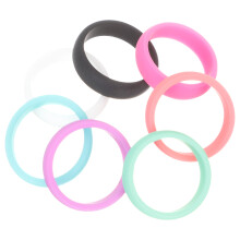 7Stk Bunte Silikonringe Damen Atmungsaktiv Flexibel Sportschmuck