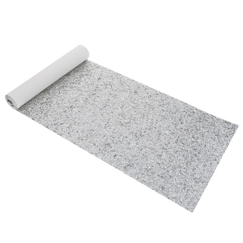 1Feuille Cuir Glitter Argenté PU Pour Artisanat 2