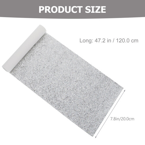 1Feuille Cuir Glitter Argenté PU Pour Artisanat 1