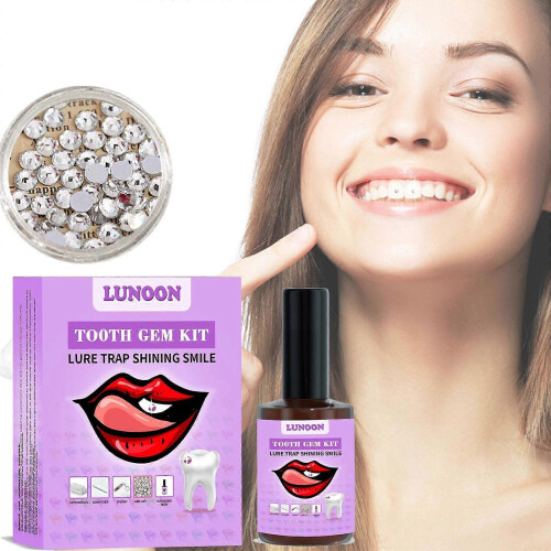 (1pcs,pink)For Tooth Gem Kit DIY 60 Second Cure Safe Dental Jewelry Lasts 3 Weeks Sparkling Smile Gift Set 1