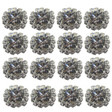 30Stk Glänzende Strass Knöpfe Silber DIY Knopfset Für Mode & Schmuck