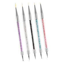5pcs Nail Art Brush Set with Dotting Pen for UV Gel, Precision Nail Design and Easy Grip