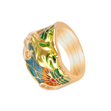 Goldener Modering Frauen Froschring Kreativer Schmuck Elegant