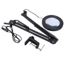 1Stk LED Schreibtischlampe Mit Lupe Und Verstellbarem Arm Metall