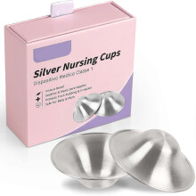 925 Pure Silver Nipple Shields, Silver Cups for Breastfeeding, Breast Shields for Nursing Newborns, Essentials Nipple Guards And Pads JP