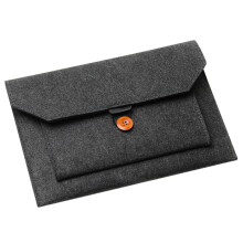 Schwarze Filz Laptop Tasche Computer Hülle Mit Zusatztaschen