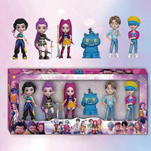 (blue) 6Pcs K-POP Demon Hunter Dolls Action Figure Saja Boys Toy Rumi Mira Zoey Figurine Doll Birthday Gift For Kids Fans