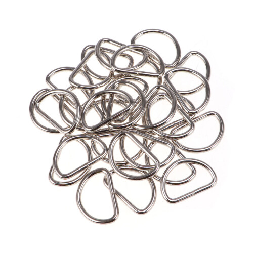 120Pcs Durable Silver D Rings for Hardware Crafting DIY Accessories 2