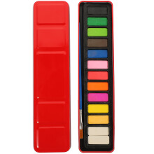 12 Colors Tin Metal Box Of Solid Watercolor Paint Set With Brush