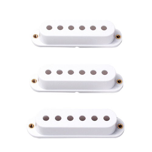 3Pcs Single Coil Pickup Covers White ABS Plastic Guitar Replacement