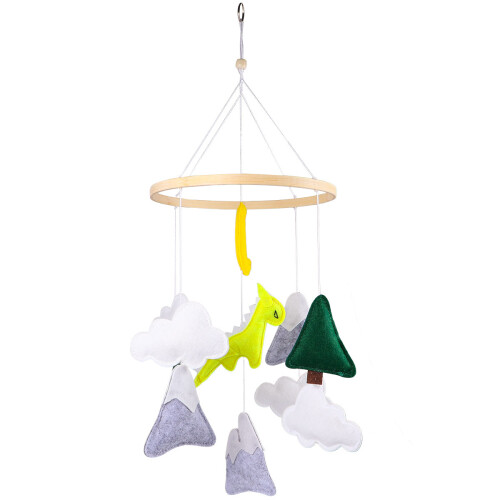 1Pièces Mobile Bébé Bois Feutrine Jouet Suspendu Coloré 2