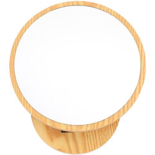 Khaki Wood Desktop Makeup Mirror Adjustable Wooden Vanity Mirror