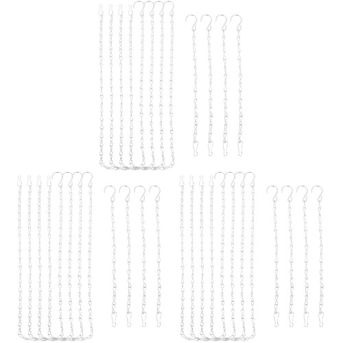 24Pcs Silver Bird Cage Hanging Hooks Adjustable Chain Hangers for Home 1
