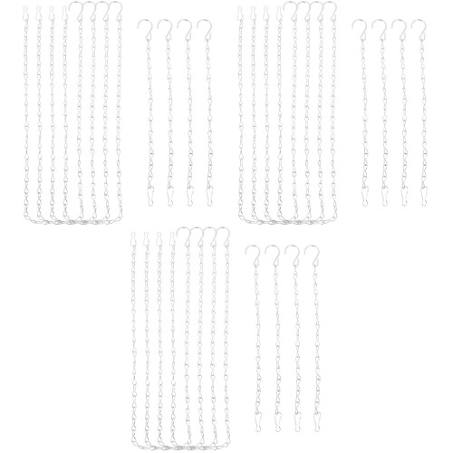 24Pcs Silver Bird Cage Hanging Hooks Adjustable Chain Hangers for Home 2